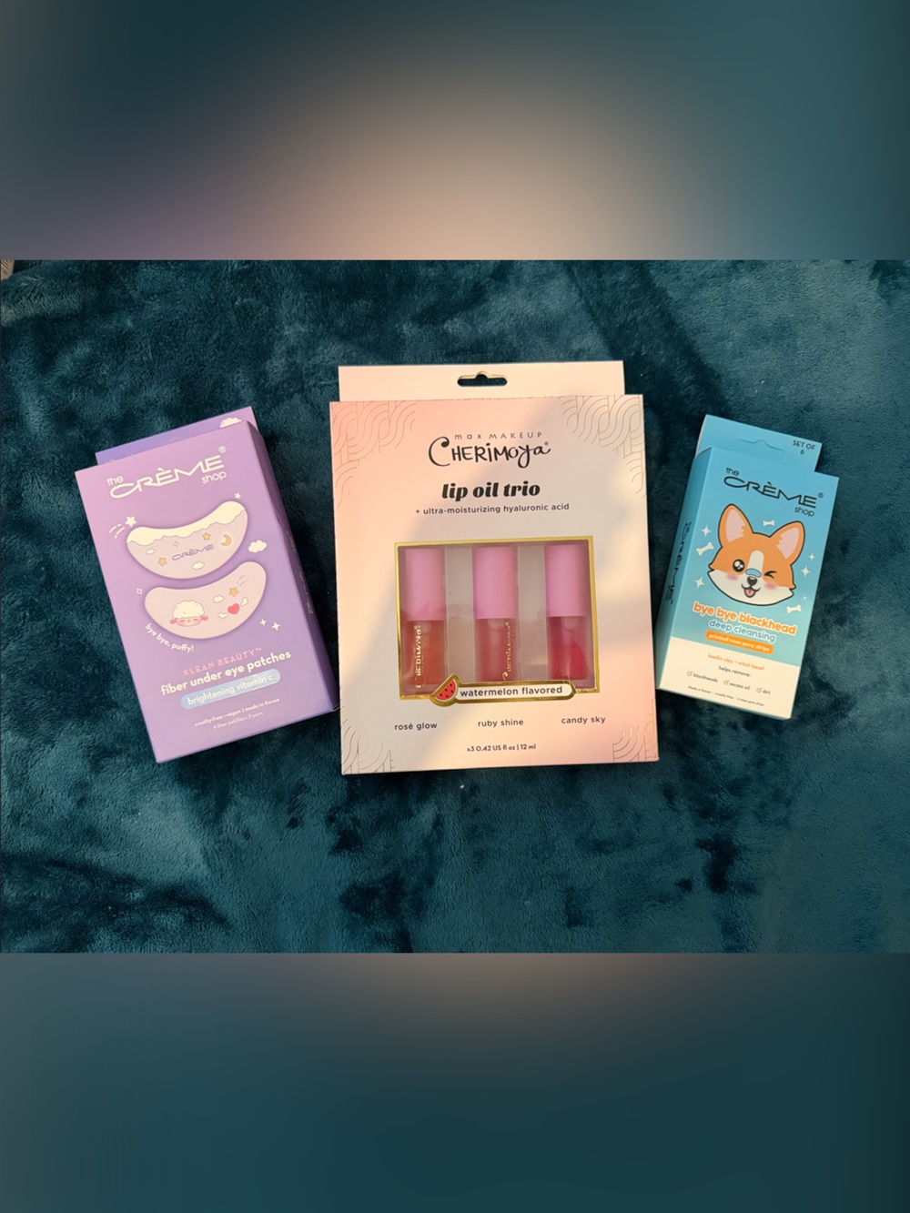 Cherimoya Lip Oil Trio - Watermelon Flavored + bye bye blackheads + fiber patch